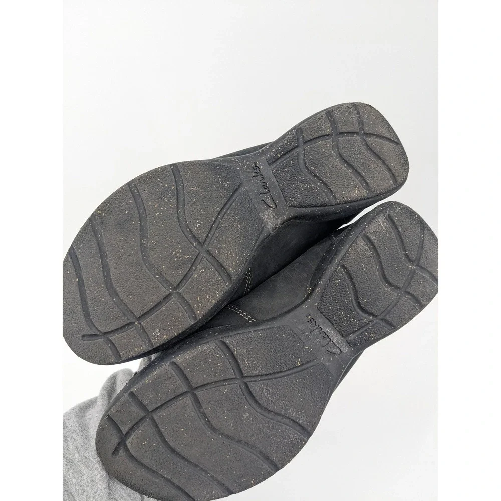 Clarks Roseville Sky Loafer Womens 8 Black Leather‎ Slip On Casual Comfort Shoes